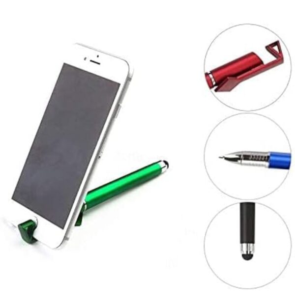 3 In 1 Ballpoint Function Stylish Pen With Mobile Stand (Pack of 5) - Image 2