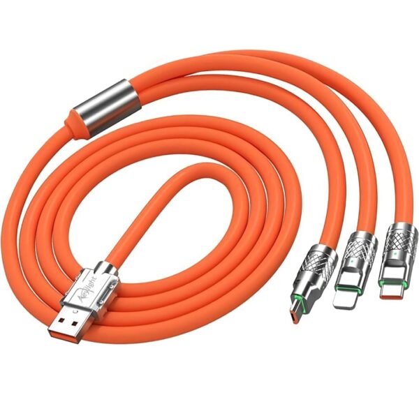 3 In 1 USB Charging Cable, Heavy Duty 120W Fast Charging Cable