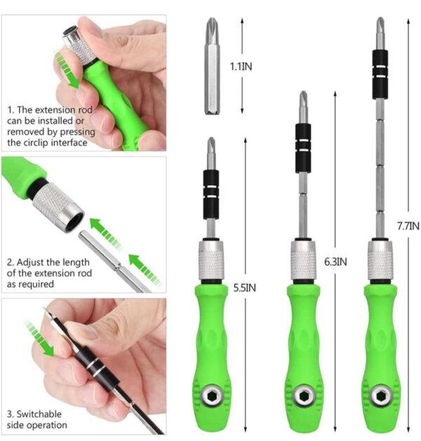 32 IN 1 Mini Screwdriver Bits Set With Magnetic Flexible Extension Rod - Image 5