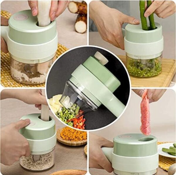 4 IN 1 Electric Handheld  Vegetable Cutter Set - Image 5