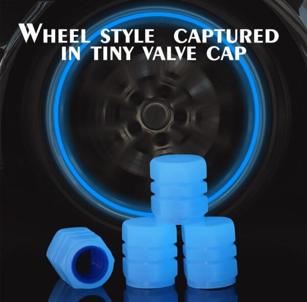 Tyre Valve Caps Luminous Glow Cap Tyre Air Steam Valve Cap Covers Cap ( 4 Pcs Mix Colour) - Image 5