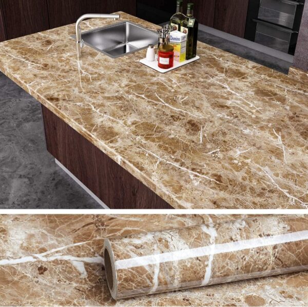 Wooden Marble High Gloss urniture Film Self Adhesive Waterproof Wallpaper  : (60 cm * 2 M) - Image 3