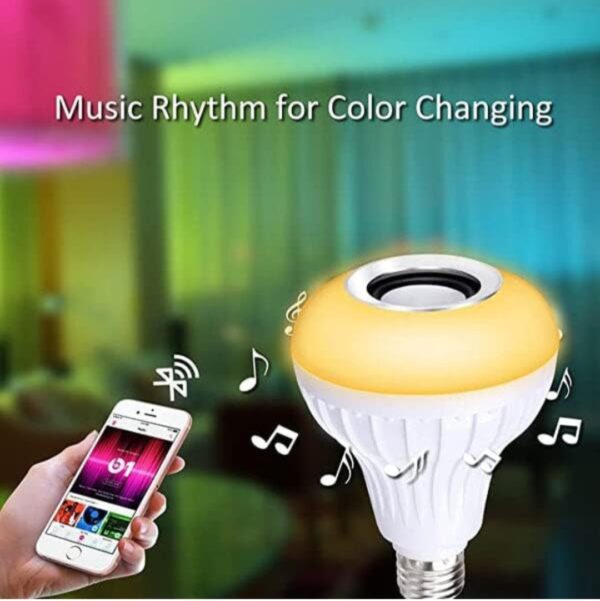 Wireless Bluetooth Sensor 12W Music Multicolour Led Bulb With Remote Controller - Image 4