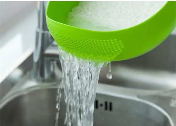 Virgin Rice Bowl Durable Plastic Strainer ,Water Strainer | Vegetable & Fruits Washing Bowl