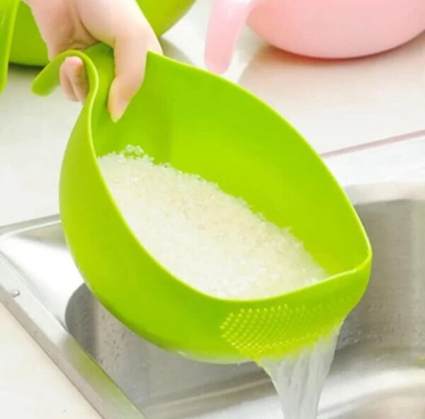 Virgin Rice Bowl Durable Plastic Strainer ,Water Strainer | Vegetable & Fruits Washing Bowl - Image 5