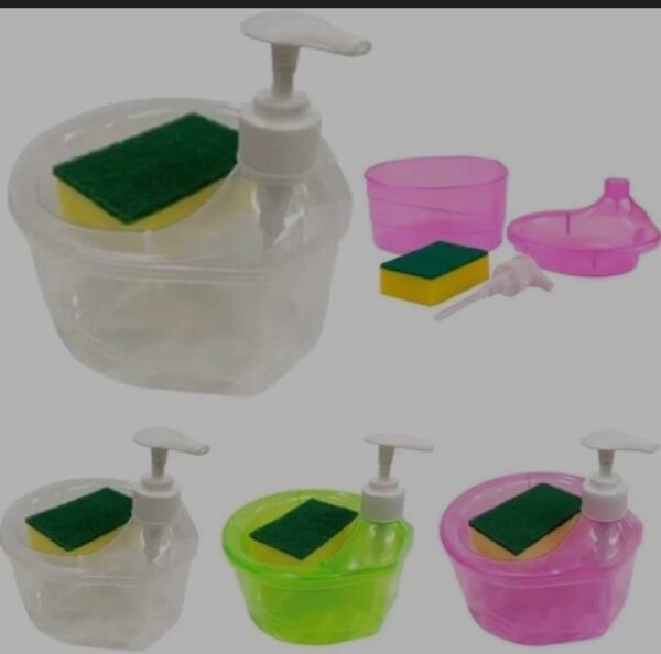 Double Layer Liquid Soap Dispenser With Pump Aand Sponge ( 2 IN 1 ) - Image 2