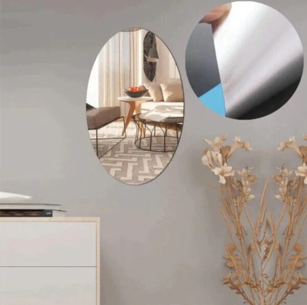 Small OVAL ADHESIVE-BATHROOM-MIRROR-WALL - Image 6