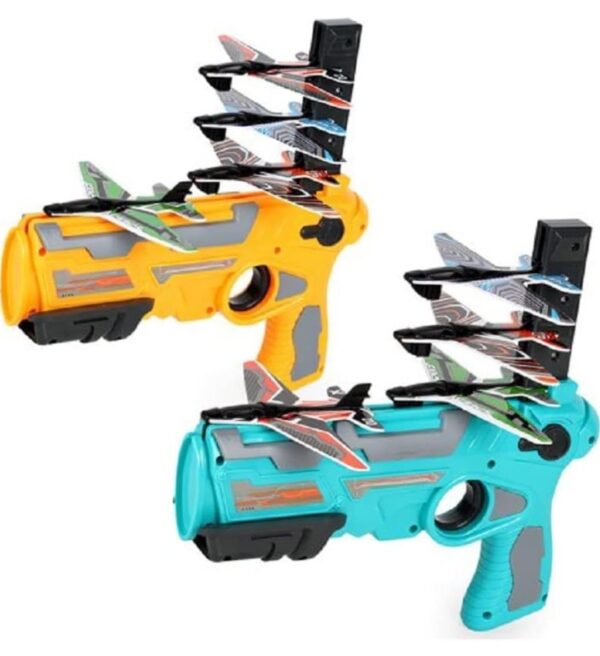 AIRPLANE LAUNCHER GUN TOY WITH FOAM GLIDER PLANES, OUTDOOR GAMES FOR CHILDREN, BEST AEROPLANE TOYS FOR KIDS, AIR BATTLE GUN TOYS ( 5 PLANE INCLUDE ) - Image 9