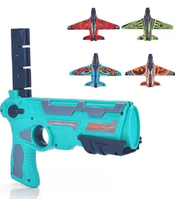 AIRPLANE LAUNCHER GUN TOY WITH FOAM GLIDER PLANES, OUTDOOR GAMES FOR CHILDREN, BEST AEROPLANE TOYS FOR KIDS, AIR BATTLE GUN TOYS ( 5 PLANE INCLUDE ) - Image 7