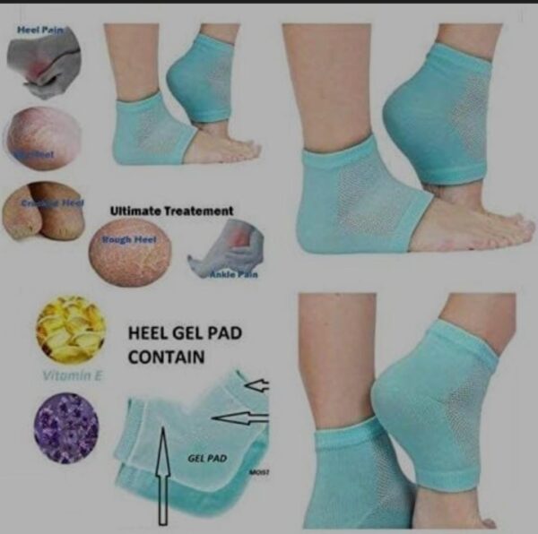 Heel Pain Relief Silicone Gel Heel Socks (Multicolor) - Image 2