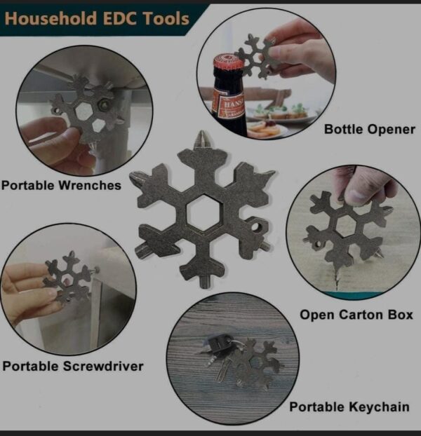 18 in 1 Stainless Steel Snowflake Multi Tool - Image 4