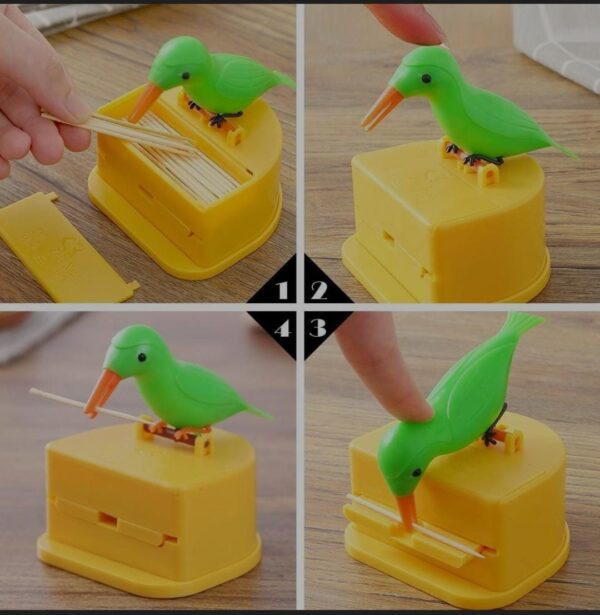 Plastic Portable Automatic Bird Toothpick - Image 4