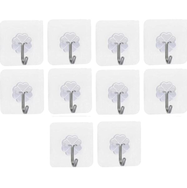 Self Adhesive Plastic Wall Hooks Heavy Duty Hooks - Image 2