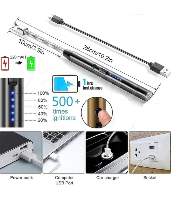 USB Plasma Rechargeable Electric Gas Lighter - Image 6