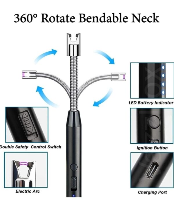 USB Plasma Rechargeable Electric Gas Lighter - Image 2