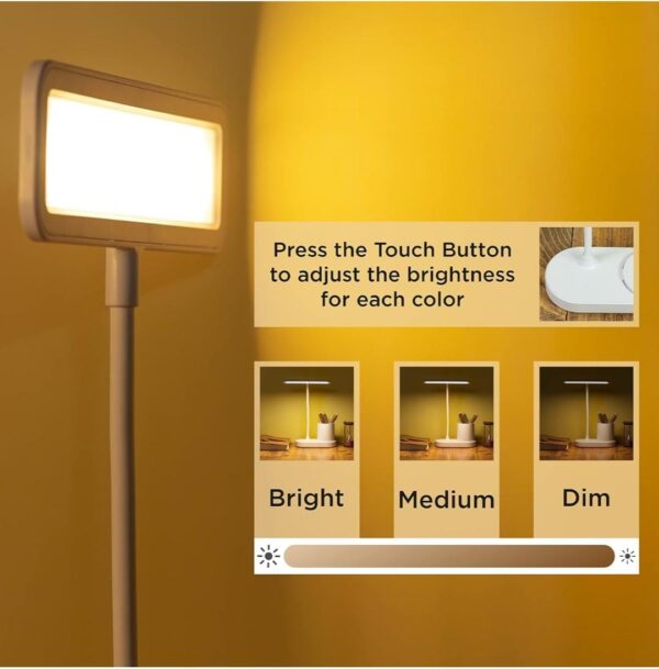 Plastic 3 Colour Mode Rechargeable Led Study/Table/Desk Lamp For Study, With Pen Holder... - Image 2