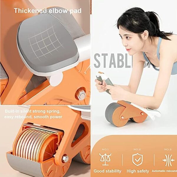 Automatic Rebound Abdominal Wheel, Ab Roller Wheel with Timer Elbow Support - Image 8