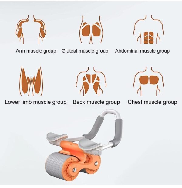 Automatic Rebound Abdominal Wheel, Ab Roller Wheel with Timer Elbow Support - Image 3