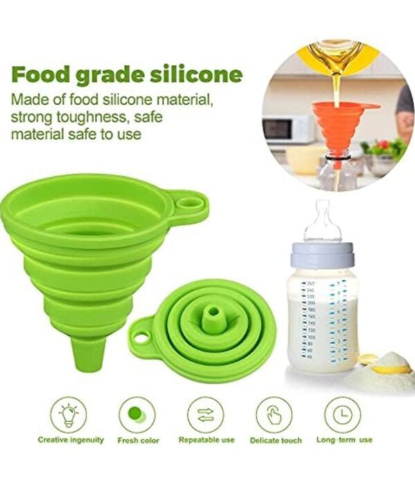 Silicone Funnel for Kitchen Use Oil Pouring(Pack of 02).... - Image 3