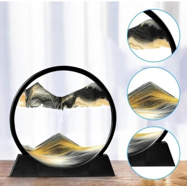 3D Moving Sand Art Picture Crystal Clear Glass Showpiece(Desert)... - Image 5