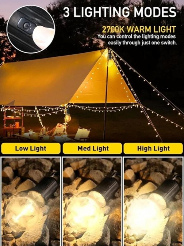 Rechargeable Camping Hanging Bulb with 3 Modes. - Image 6