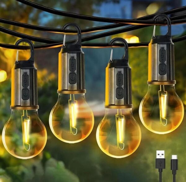 Rechargeable Camping Hanging Bulb with 3 Modes.