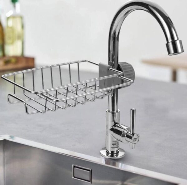 Stainless Steel Faucet Rack Holder for Kitchen Sink soap Holder...