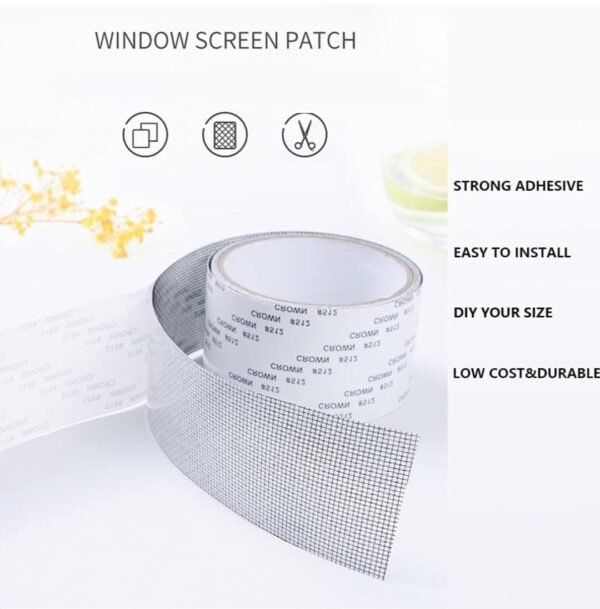 Window Screen Repair Tap, Strong Adhesive & Waterproof Window Mosquito net... - Image 4