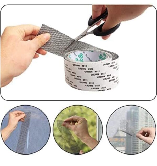 Window Screen Repair Tap, Strong Adhesive & Waterproof Window Mosquito net... - Image 2