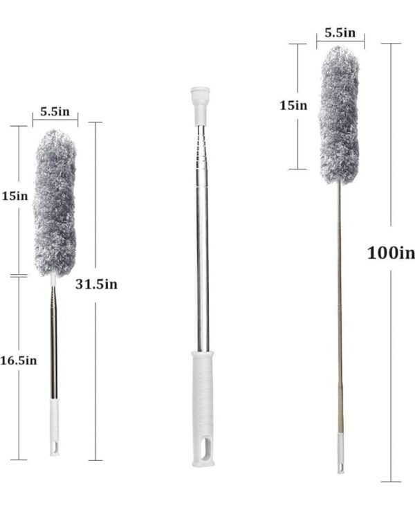 Bendable Microfiber Feather Duster Fan Cleaning Mop with Extendable Long Rod... - Image 2