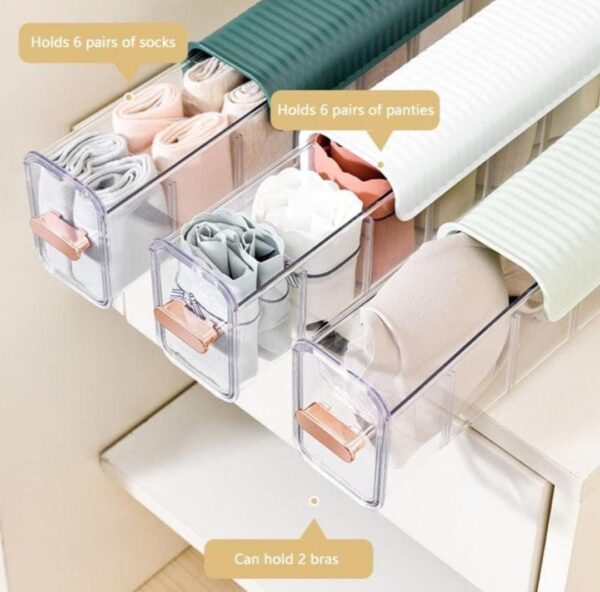 Drawer 6 Grid Organizer, Wall Mounted Transparent Storage Box... - Image 4