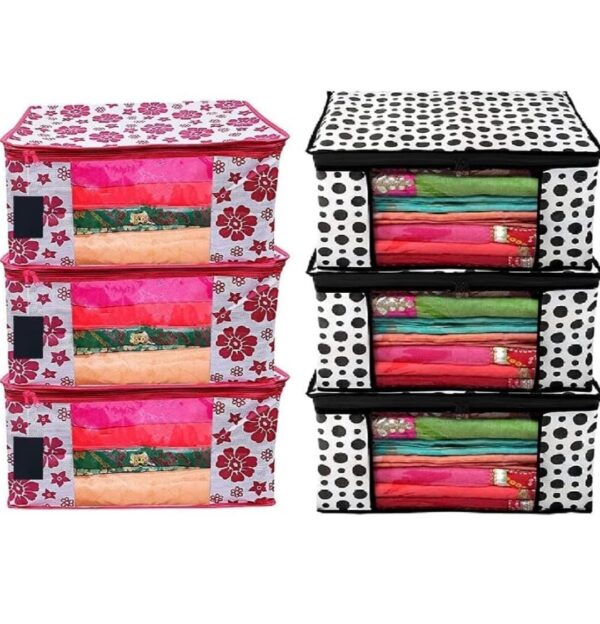 Printed Non Woven Fabric Saree Cover(Pack Of 6)... - Image 6