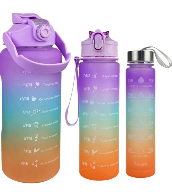 Motivational Water Bottle Gym Combo Set of 3...