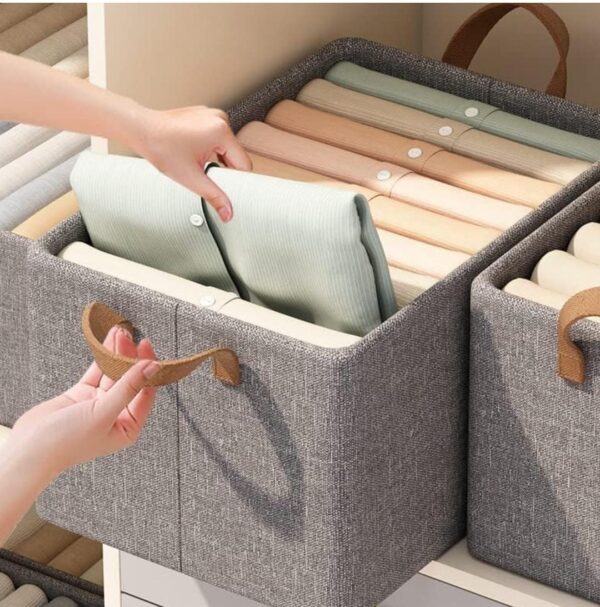 Fabric Storage Cubes Cloth Organizer with Handles Foldable Storage(Pack of 02)... - Image 5