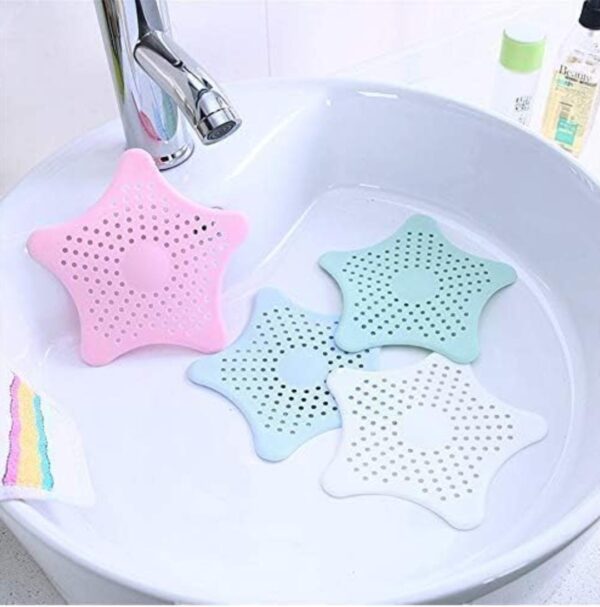 Silicone Star Shaped Sink Filter Bathroom Hair Catcher(Pack of 03)... - Image 7