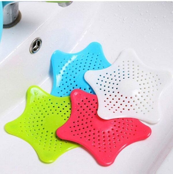 Silicone Star Shaped Sink Filter Bathroom Hair Catcher(Pack of 03)...