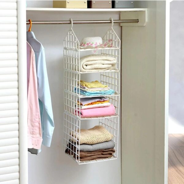 5 Layer Folding Clothes Storage Racks Dormitory Closet...