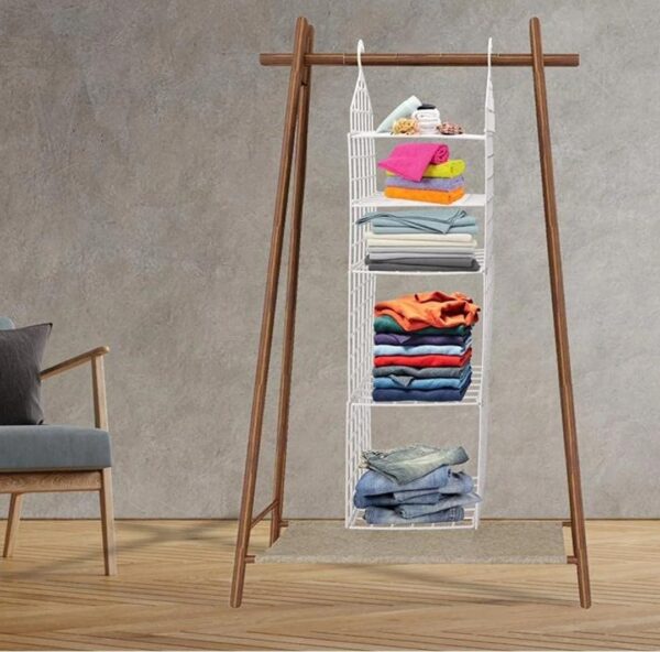 5 Layer Folding Clothes Storage Racks Dormitory Closet... - Image 2