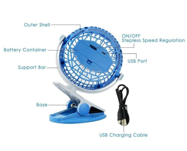 Mini USB Clip Fan widely used in summers for cool down rooms and body... - Image 5