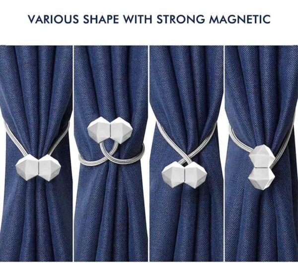 Magnetic Curtain Tiebacks 2 PCS Curtain Clips Rope Holdbacks Curtain Weaving Holder Buckles... - Image 4