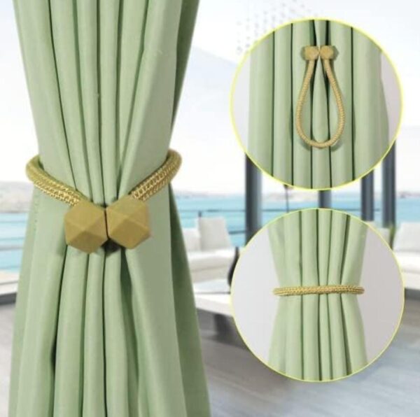 Magnetic Curtain Tiebacks 2 PCS Curtain Clips Rope Holdbacks Curtain Weaving Holder Buckles... - Image 2