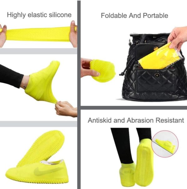 Silicone Rain Reusable Waterproof Foldable Boot Shoe Cover (Random ColorLarge Size)... - Image 3