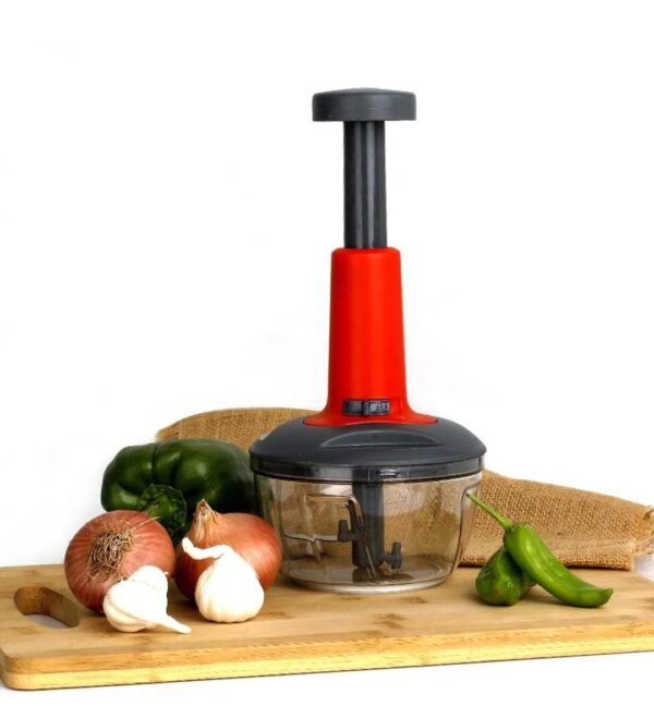 Food Chopper, Steel Large Manual Hand-Press Vegetable Chopper 500ml... - Image 5