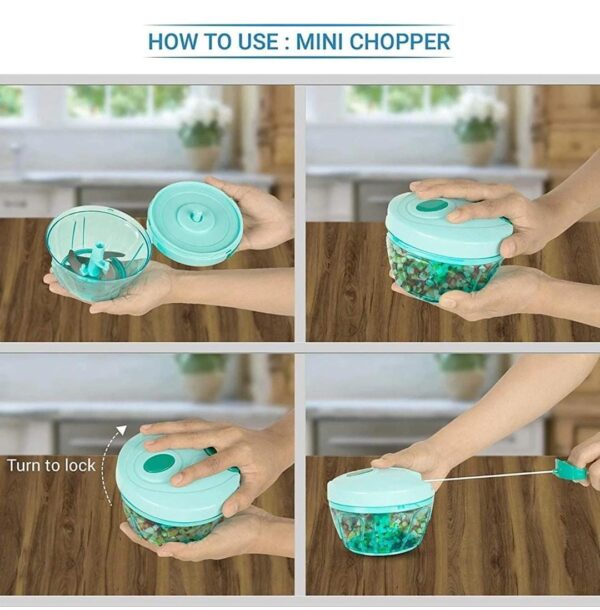 Manual Food Chopper, Compact & Powerful Hand Held Vegetable Chopper... - Image 4