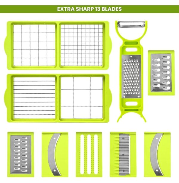 Plastic 13-in-1 Manual Vegetable Grater, Chipser and Slicer... - Image 4