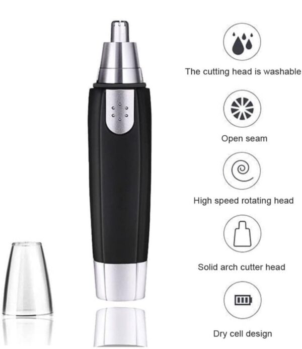 SHARP NEW EAR AND NOSE HAIR TRIMMER PROFESSIONAL HEAVY DUTY STEEL NOSE CLIPPER BATTERY-OPERATED. - Image 3