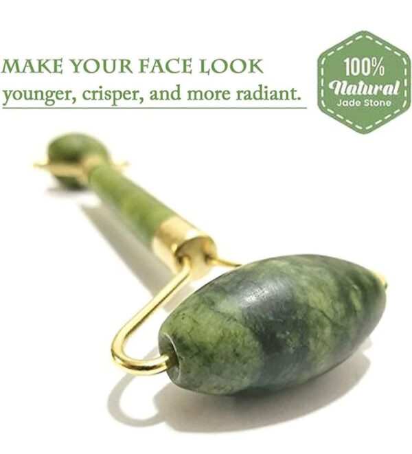 Roller Face Massager For Women Men | 100% Natural Jade Stone Facial Roller Massage... - Image 9