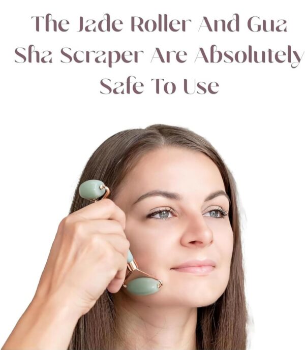 Roller Face Massager For Women Men | 100% Natural Jade Stone Facial Roller Massage... - Image 4