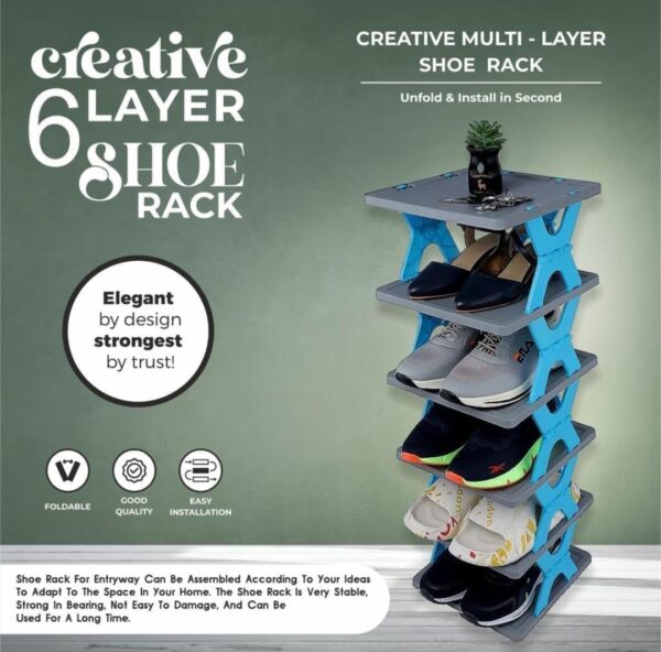 Smart Shoe Rack with 5 Layer Shoes Stand Multifunctional Entryway Foldable, Shoes Rack... - Image 8