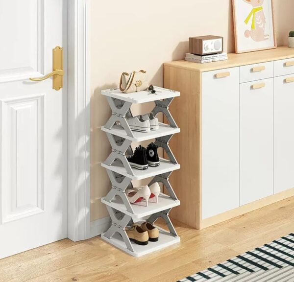 Smart Shoe Rack with 5 Layer Shoes Stand Multifunctional Entryway Foldable, Shoes Rack... - Image 4